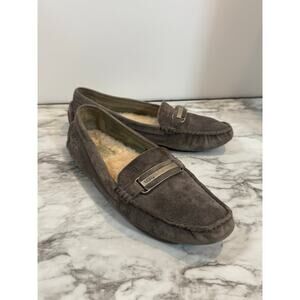 UGG AUSTRALIA ROAM SLIPPERS MOCCASINS DRIVING PEWTER GRAY WOMENS SIZE 8